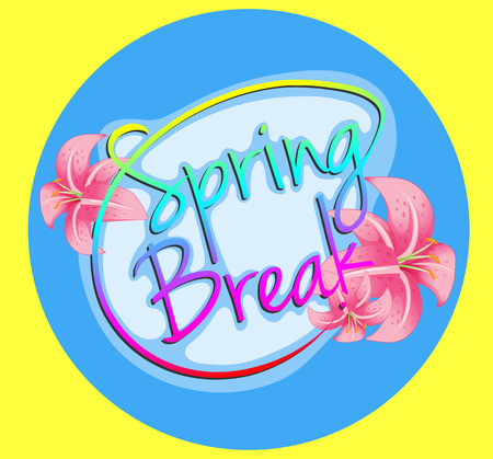 Poster with a message Spring Breakのイラスト素材