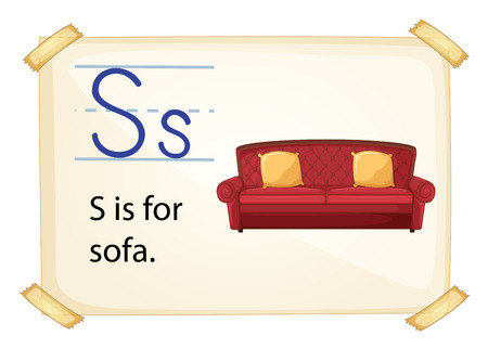 A letter S for sofa on a white backgroundのイラスト素材