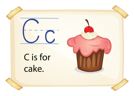 A letter C for cake on a white backgroundのイラスト素材