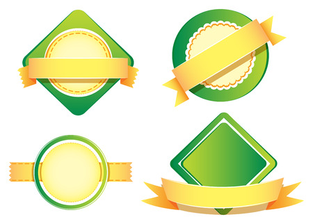 Four blank green label templatesのイラスト素材