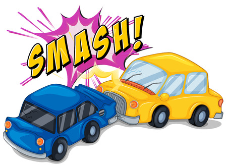 Illustration of a car accidentのイラスト素材