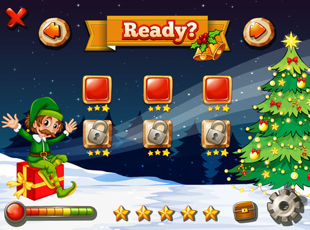A video game for Christmas with an elfのイラスト素材