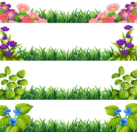 Illustration of different sings of flower decorationのイラスト素材