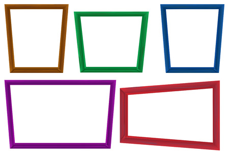 Illustration of many color photo framesのイラスト素材