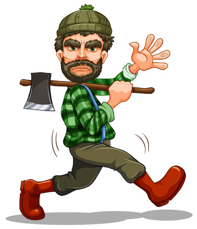 Illustration of a single lumberjackのイラスト素材