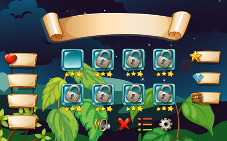 A videogame with locked levelsのイラスト素材