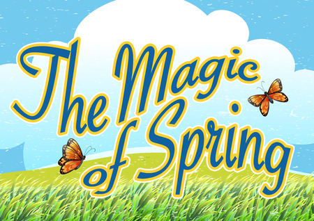 The magic of spring templateのイラスト素材