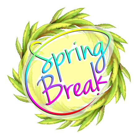 A spring break template on a white backgroundのイラスト素材