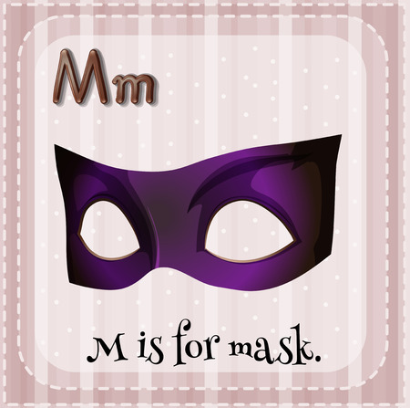 Illustration of an alphabet m is for maskのイラスト素材