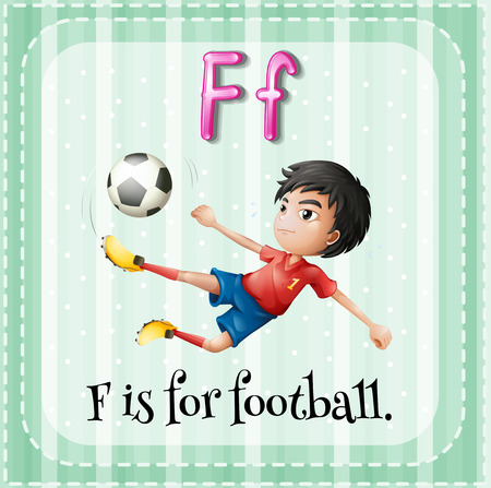 Illustration of an alphabet F is for footballのイラスト素材