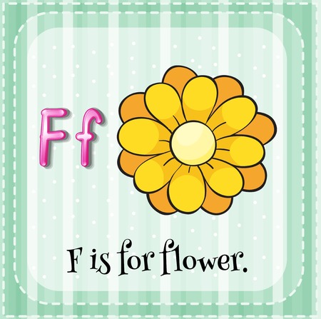 Illustration of an alphabet f is for flowerのイラスト素材
