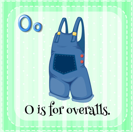 A letter O which stands for overallsのイラスト素材