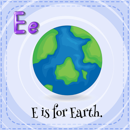 Illustration of an alphabet E is for Earthのイラスト素材