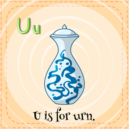 Illustration of a letter u is for urnのイラスト素材