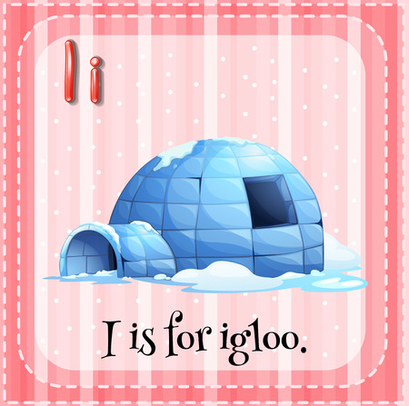 Illustration of an alphabet I is for iglooのイラスト素材