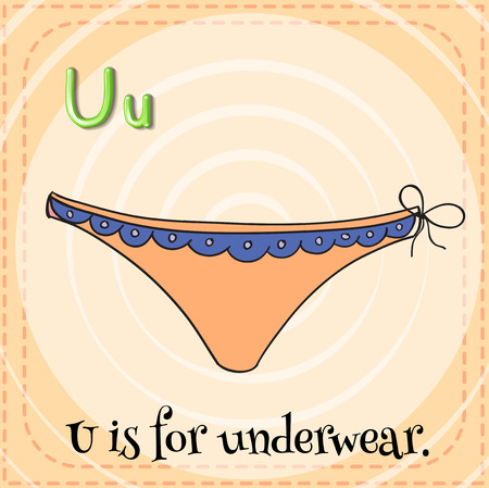Illustration of an alphabet U is for underwearのイラスト素材