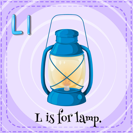 Illustration of an alphabet L is for lampのイラスト素材