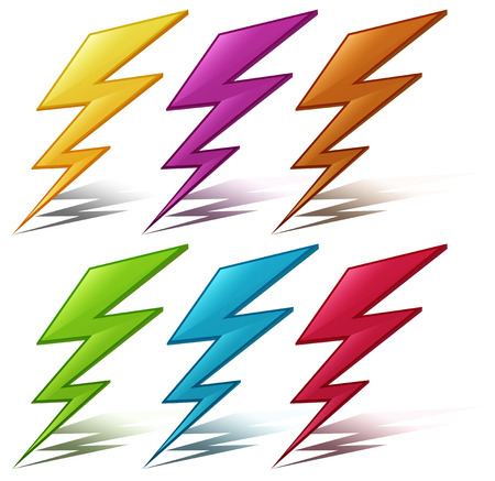 Illustration of many color lighteningのイラスト素材