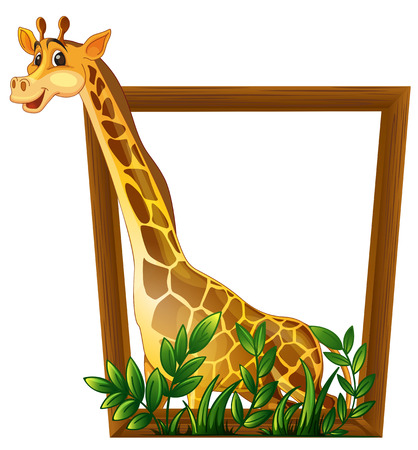 Illustration of a giraffe in a frameのイラスト素材