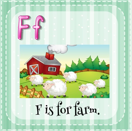 Illustration of an alphabet F is for farmのイラスト素材