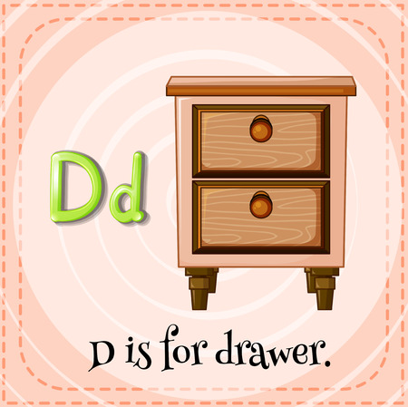 Illustration of a letter D is for drawerのイラスト素材