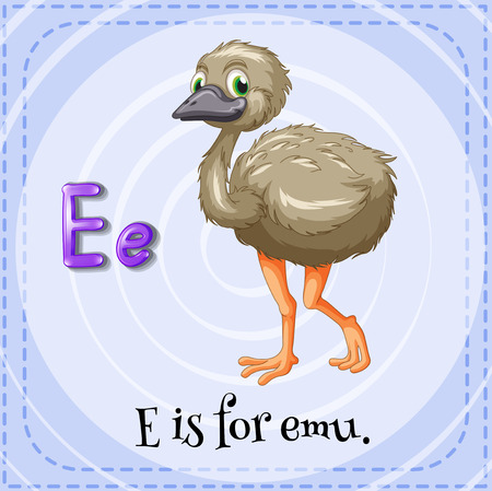 A letter E for emuのイラスト素材