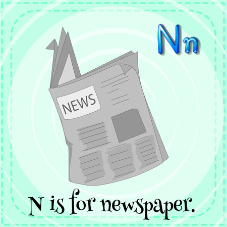 A letter N which stands for newspaperのイラスト素材
