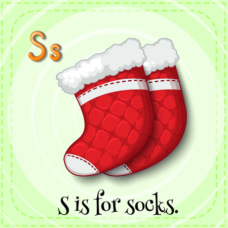 Illustration of a letter S is for socksのイラスト素材