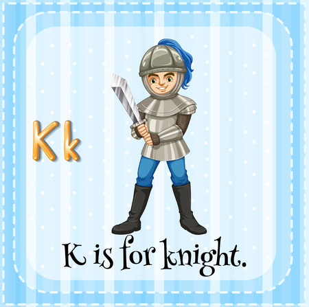 Illustration of a letter k is for knightのイラスト素材
