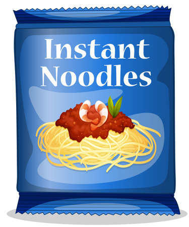 Illustration of a bag of instant noodlesのイラスト素材