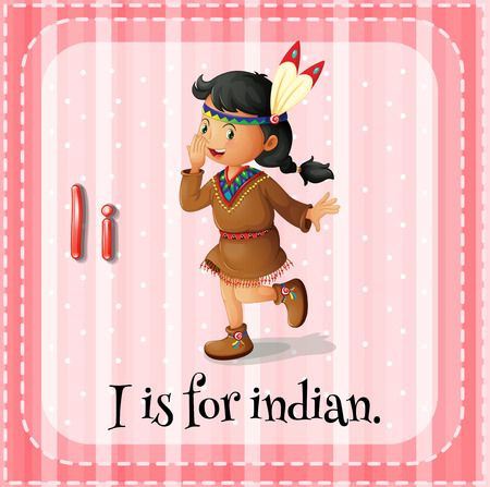 Illustration of a letter i is for indianのイラスト素材