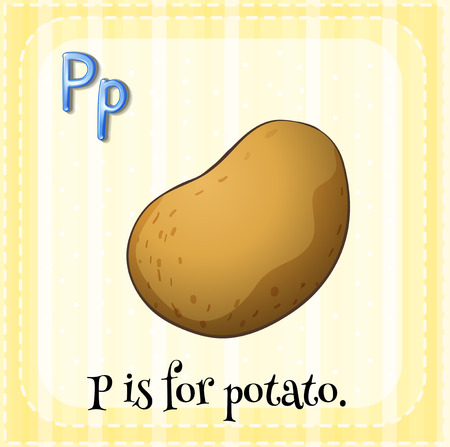Illustration of a letter P is for potatoのイラスト素材