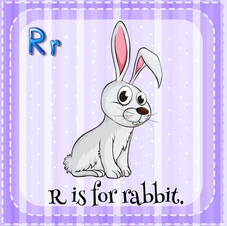 Illustration of a letter R is for rabbitのイラスト素材