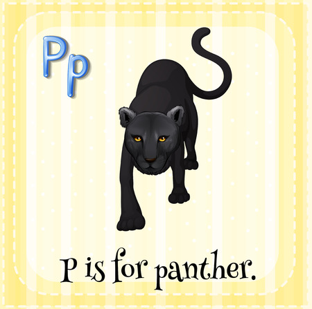 Illustration of a letter p is for panterのイラスト素材