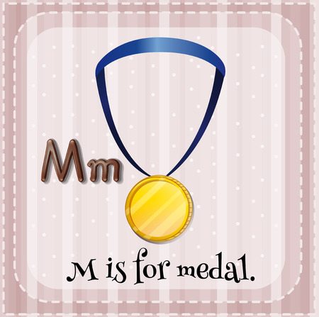 Illustration of a letter M is for medalのイラスト素材