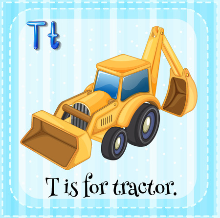 Illustration of a letter T is for tractorのイラスト素材