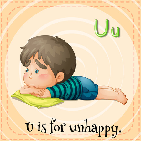 Illustration of a letter u is for unhappyのイラスト素材
