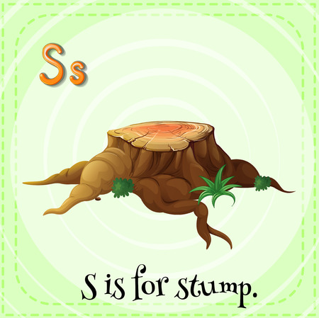 Illustration of a letter S is for stumpのイラスト素材