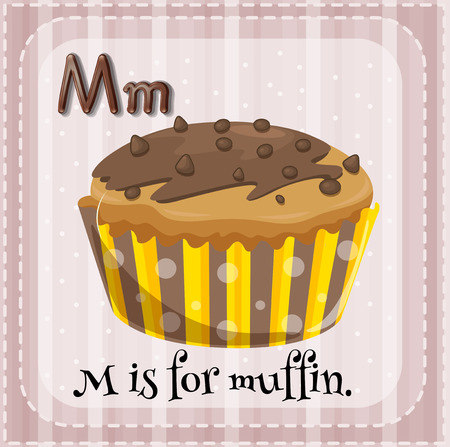 Illustration of a letter M is for muffinのイラスト素材