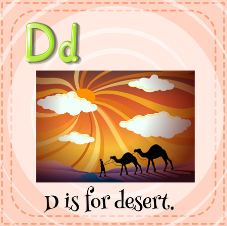 Illustration of a letter D is for desertのイラスト素材
