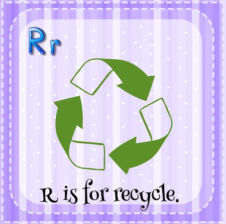 Illustration of a letter R is for recycleのイラスト素材