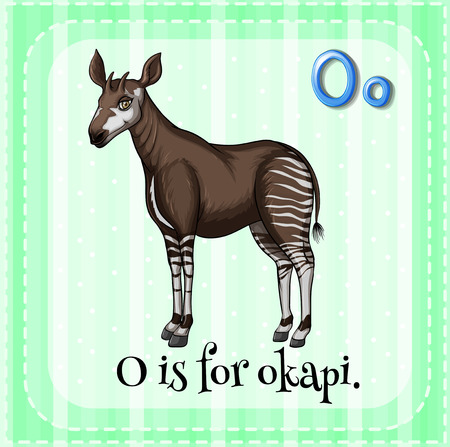Illustration of a letter O is for okapiのイラスト素材