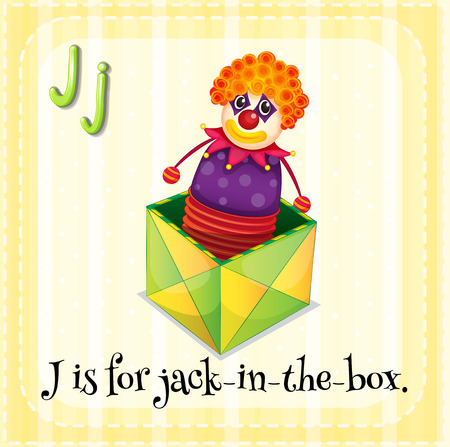 Illustration of a letter J is for jack in the boxのイラスト素材