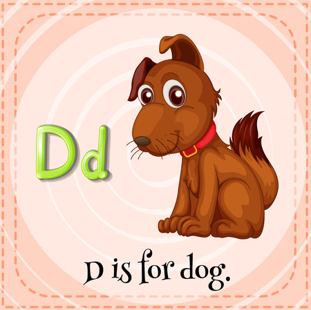 Illustration of a letter D is for dogのイラスト素材