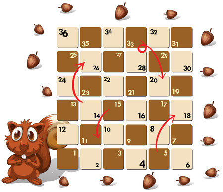 Illustration of a boardgame with chipmunkのイラスト素材