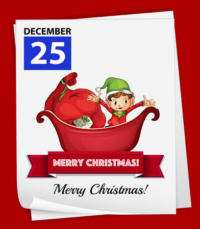 Illustration of december 25 is a christmas dayのイラスト素材