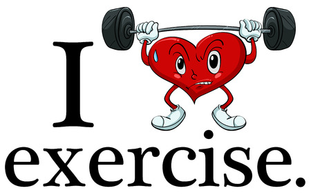 Illustration of i love exerciseのイラスト素材