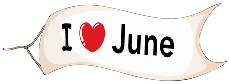 Illustration of I love June bannerのイラスト素材