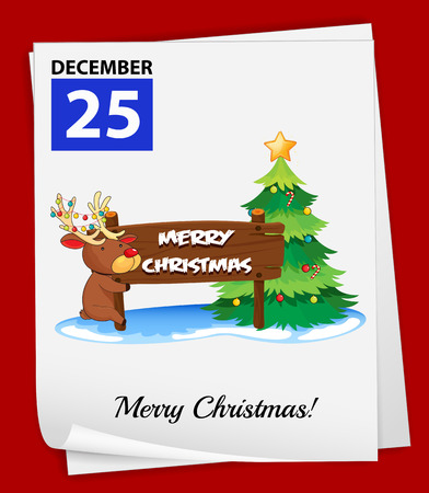 Illustration of December 25 Christmasのイラスト素材