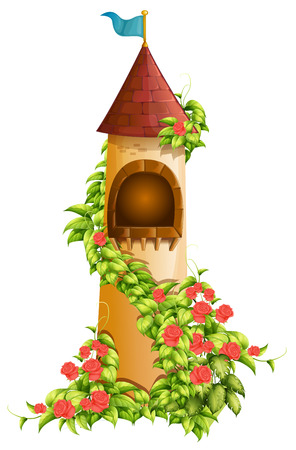 Illustration of a single tower of a castleのイラスト素材